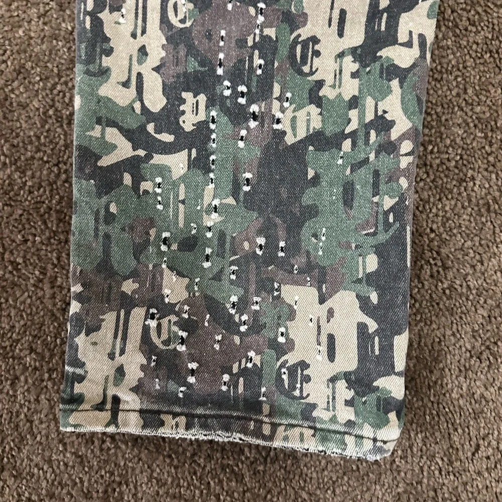 Purple Brand Camo Jeans Men Size 36 Slim Fit Distressed Factory Fade - Picture 15 of 15